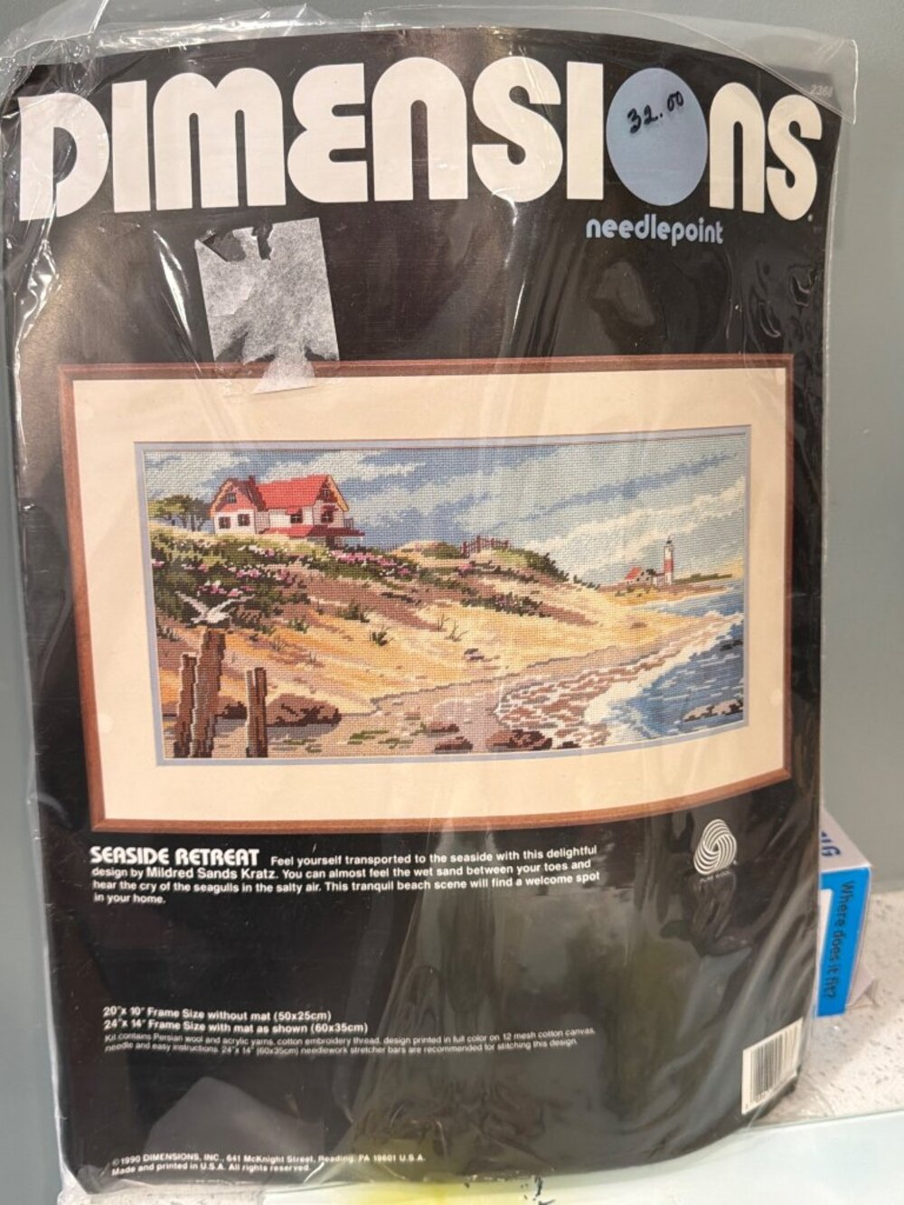 Dimensions Seaside Retreat Needlepoint Kit By Mildred Sands Kratz 24"x14" Frame